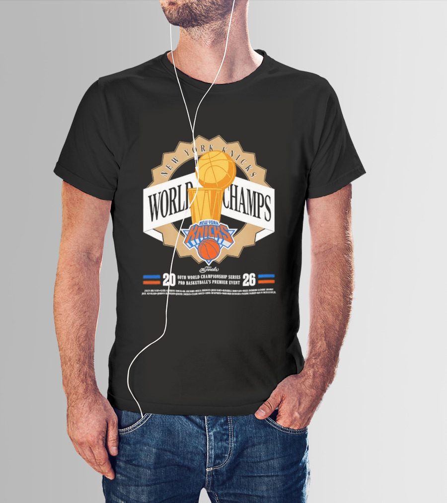 New York Knicks World Champs 2026 NBA Pro Basketball Event T-Shirt