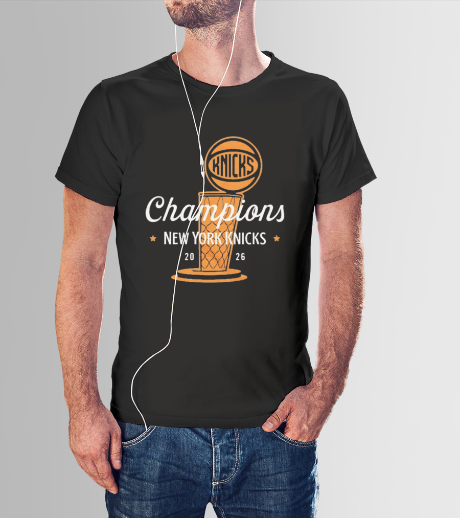 New York Knicks Champions 2026 Victory Basketball Knicks T-Shirt