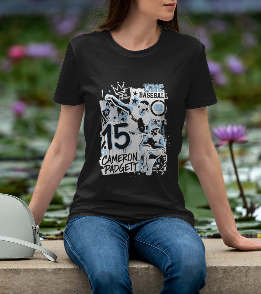 UNC Baseball Cameron Padgett 15 Tar Heels T-Shirt