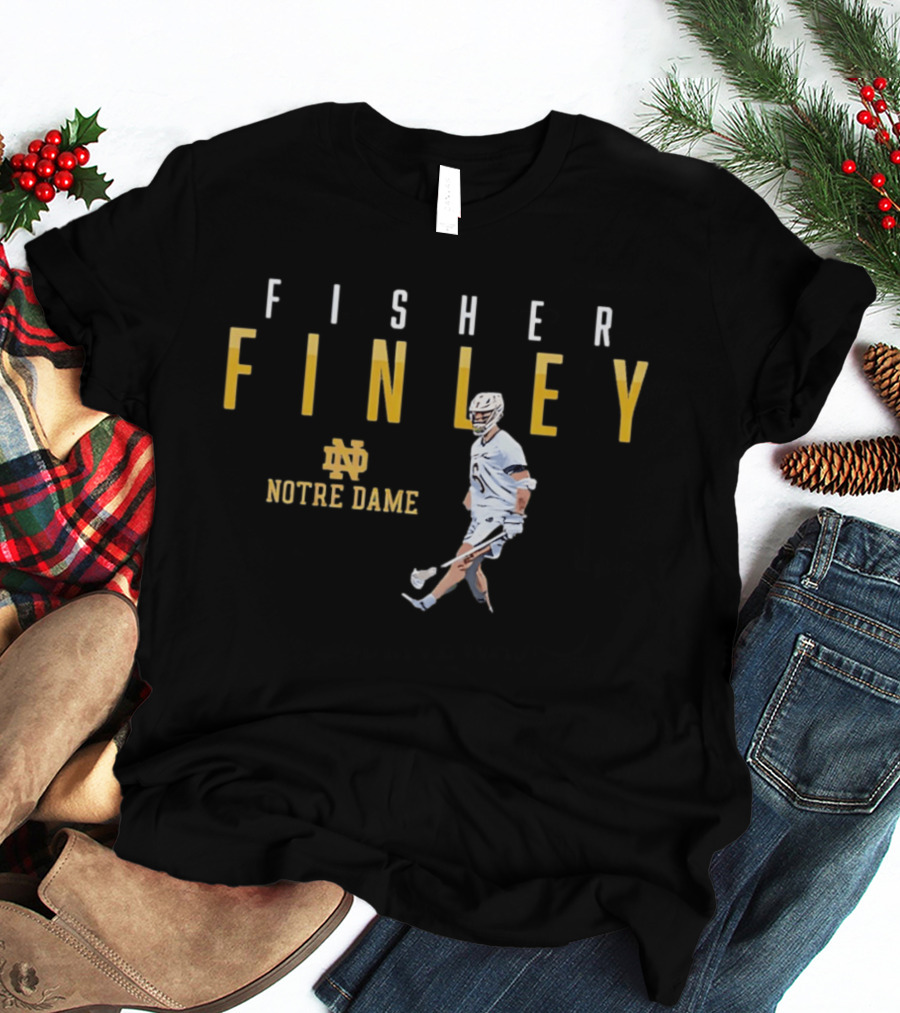 Notre Dame Lacrosse Fisher Finley Player Action T-Shirt