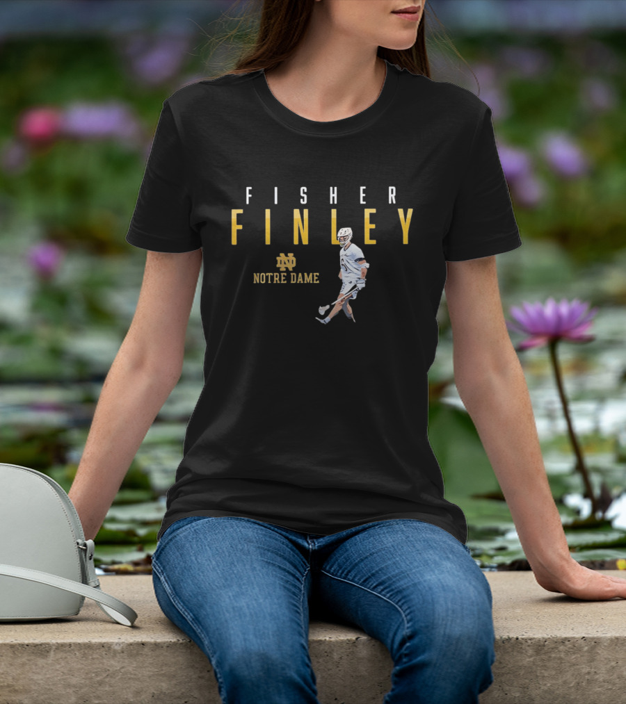 Notre Dame Lacrosse Fisher Finley Player Action T-Shirt