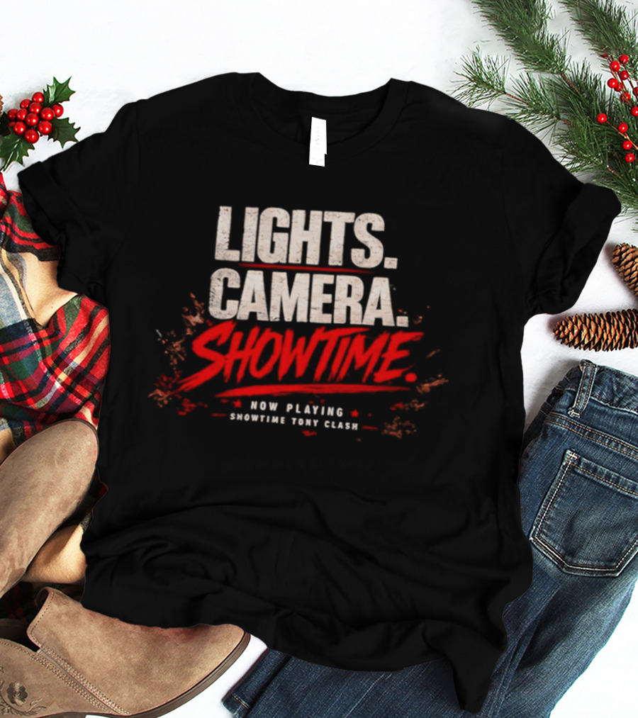 Lights Camera Showtime Now Playing Showtime Tony Clash T-Shirt