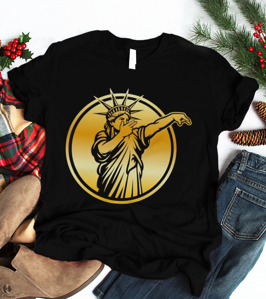 New York Knicks Jalen Brunson Statue Of Liber3 Gold T-Shirt