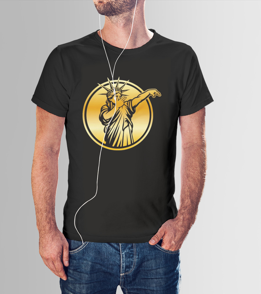 New York Knicks Jalen Brunson Statue Of Liber3 Gold T-Shirt