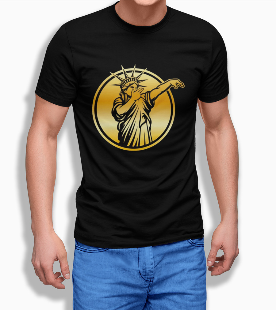 New York Knicks Jalen Brunson Statue Of Liber3 Gold T-Shirt