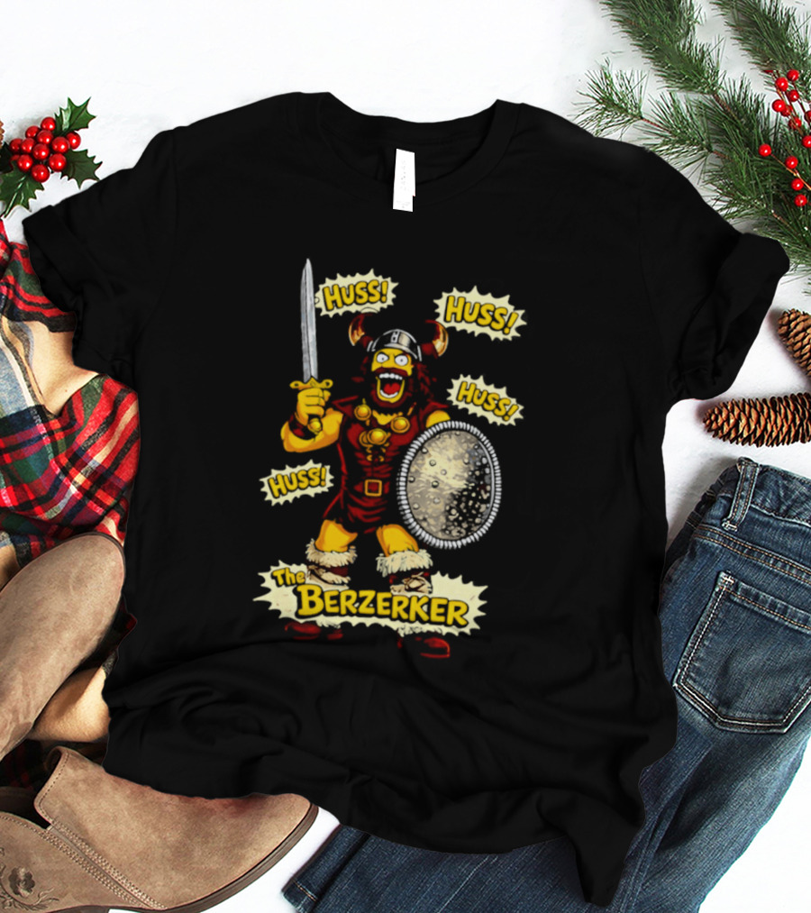 The Berzerker Huss Warrior Viking Berserker With Sword And Shield T-Shirt