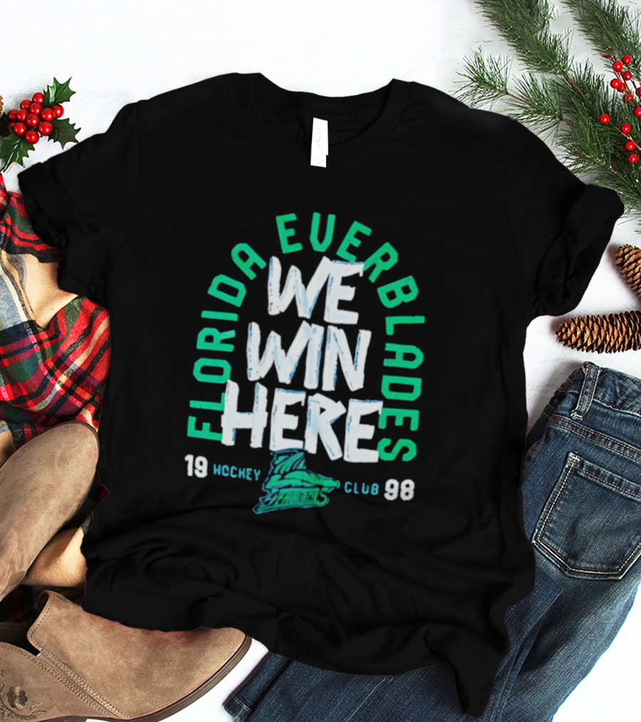 Florida Everblades We Win Here 1998 Hockey Club T-Shirt