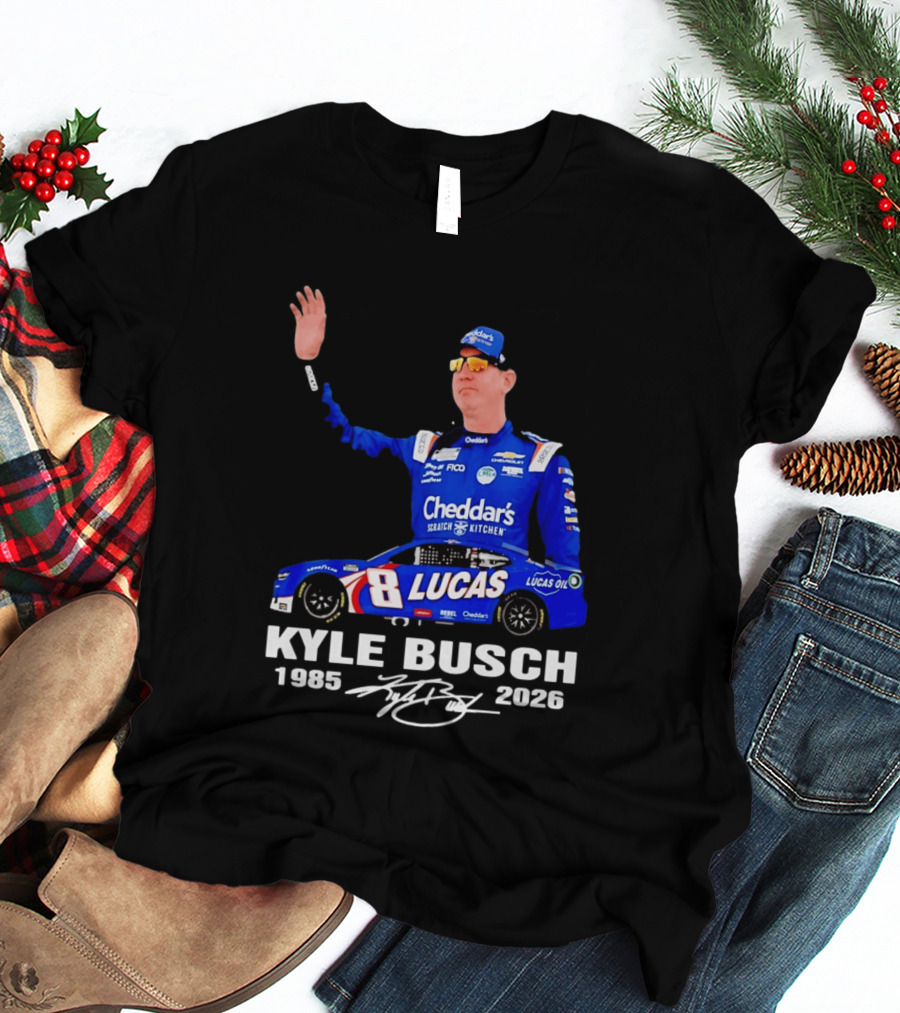 Kyle Busch 1985 2026 Lucas Oil Cheddar's Scratch Kitchen T-Shirt
