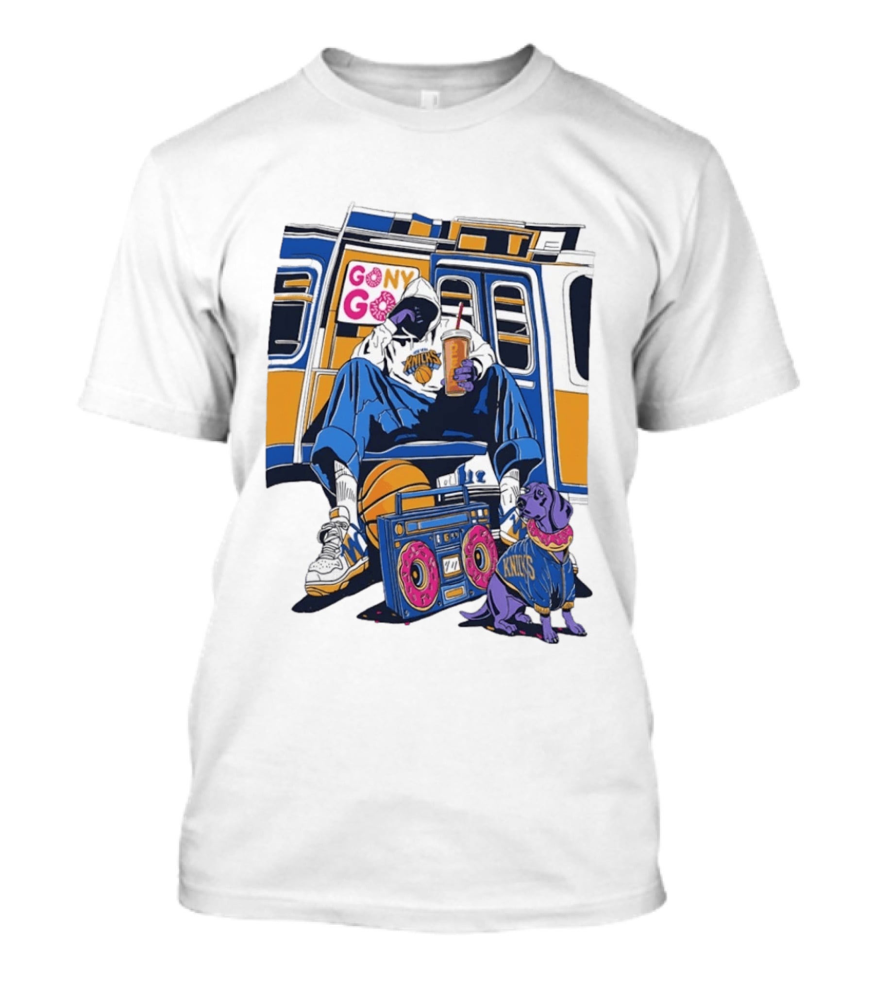 Knicks New York Subway GoNY Go Donut Streetwear Basketball T-Shirt