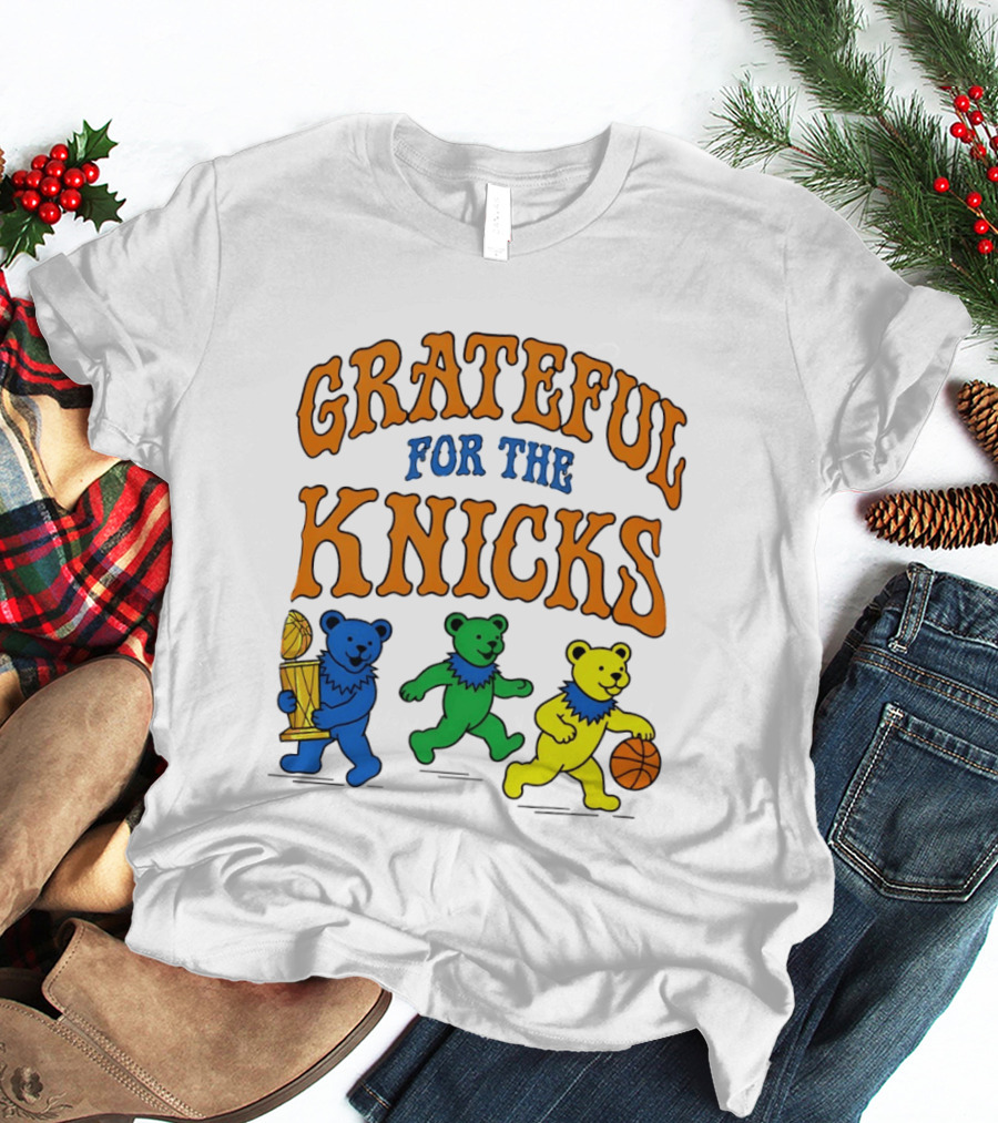 Grateful Dead New York Knicks Bears Basketball Trophy T-Shirt