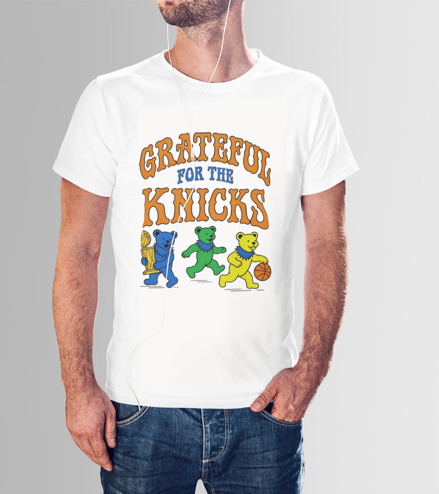 Grateful Dead New York Knicks Bears Basketball Trophy T-Shirt