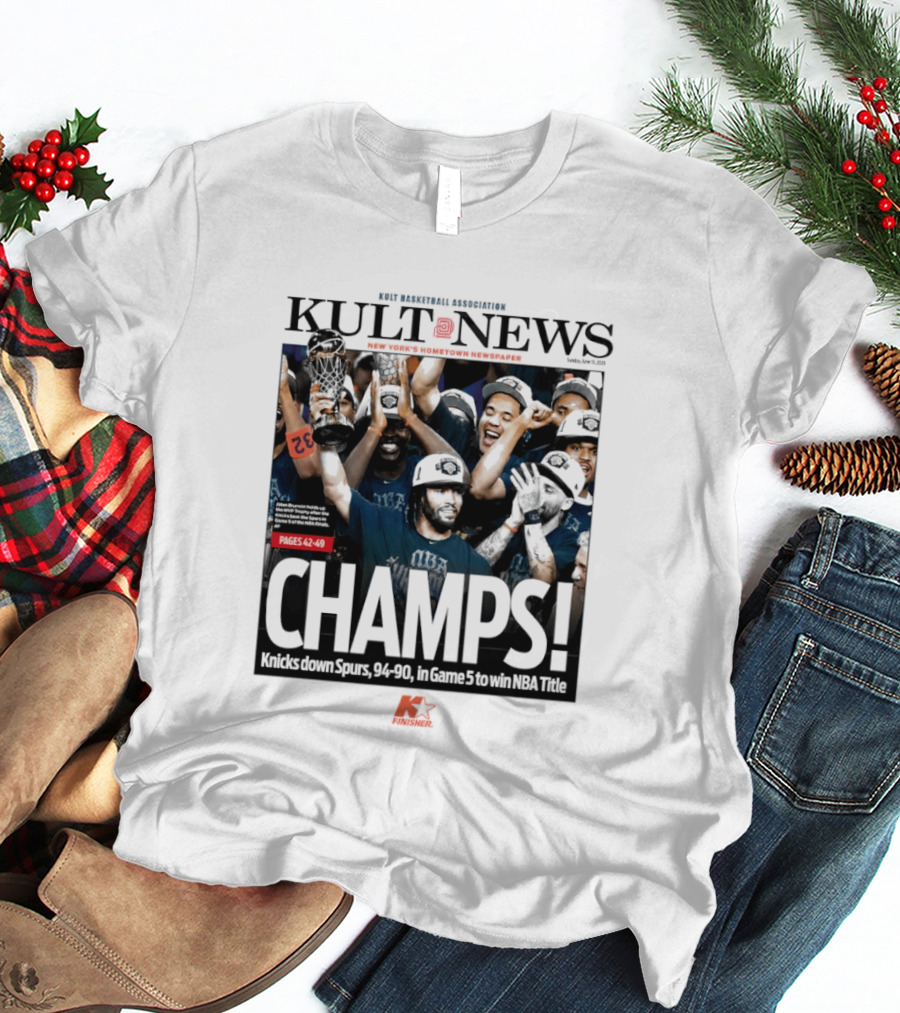 KULT NEWS NBA Champs New York Knicks Jalen Brunson Spurs Down 94 90 Game 5 Title T-Shirt