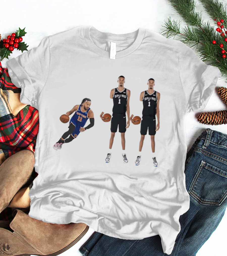 Jalen Brunson NY Knicks Vs Victor Wembanyama San Antonio Spurs Matchup NBA Basketball 9.11 T-Shirt