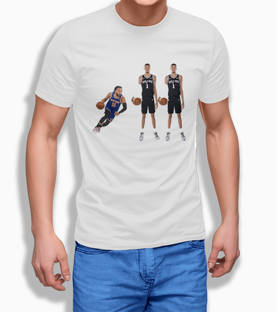 Jalen Brunson NY Knicks Vs Victor Wembanyama San Antonio Spurs Matchup NBA Basketball 9.11 T-Shirt