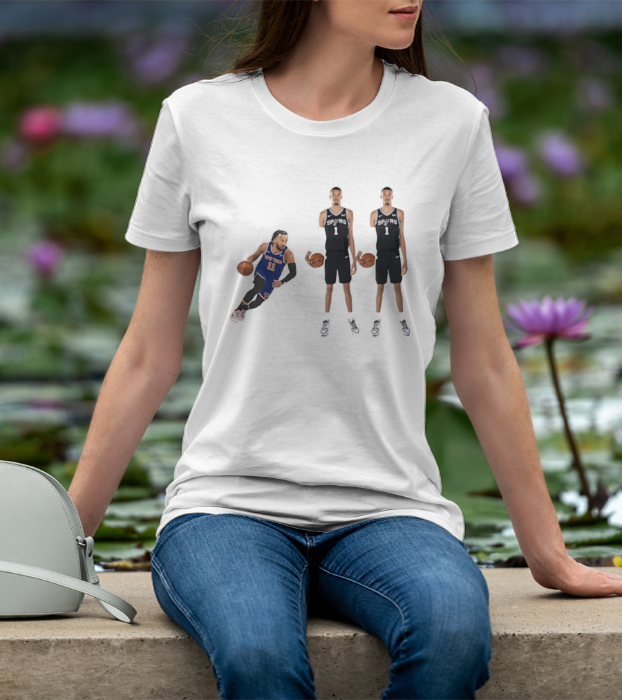 Jalen Brunson NY Knicks Vs Victor Wembanyama San Antonio Spurs Matchup NBA Basketball 9.11 T-Shirt