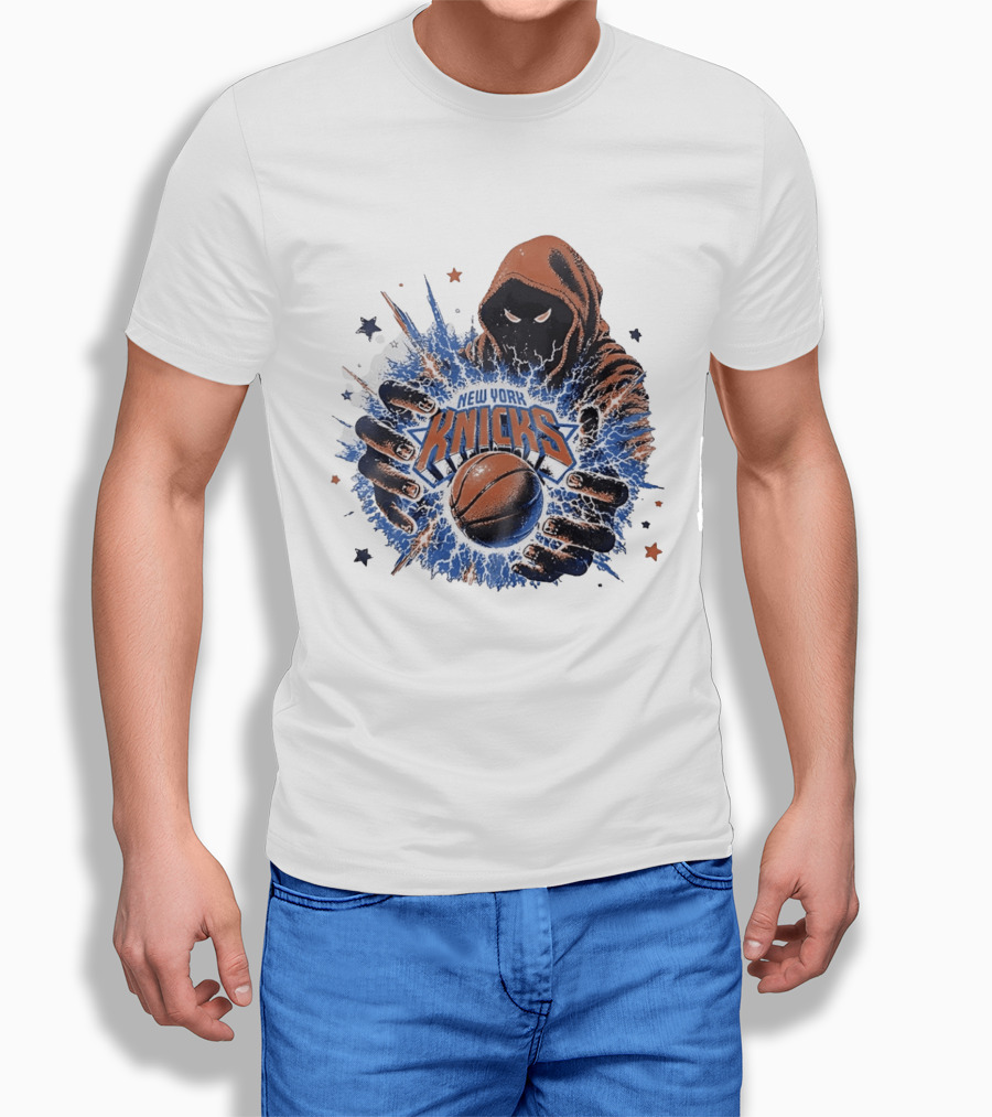 New York Knicks Dark Wizard Basketball Power T-Shirt