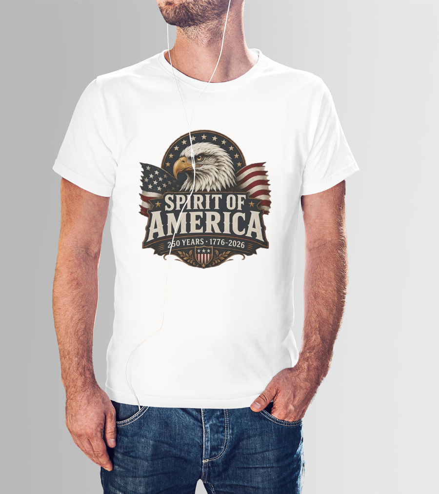 Spirit Of America Bald Eagle 250 Years 1776 2026 T-Shirt