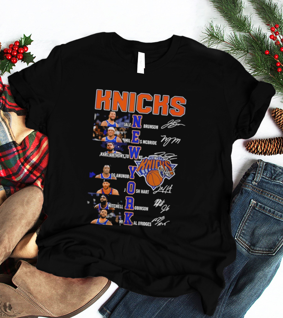 Knicks New York Brunson Robinson Hartenstein Randle Barrett Rose Quickley Hart Bridges T-Shirt
