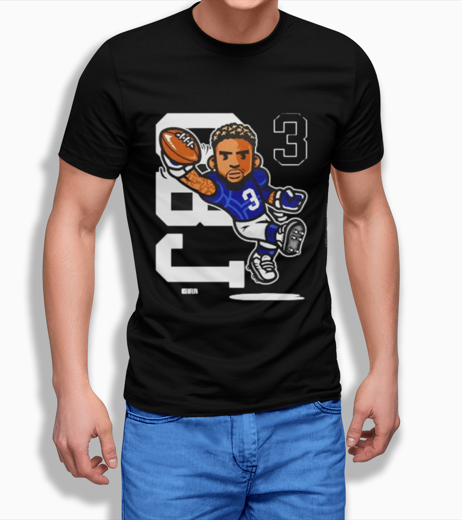 Odell Beckham Jr. 3 New York Giants Character Catch T-Shirt