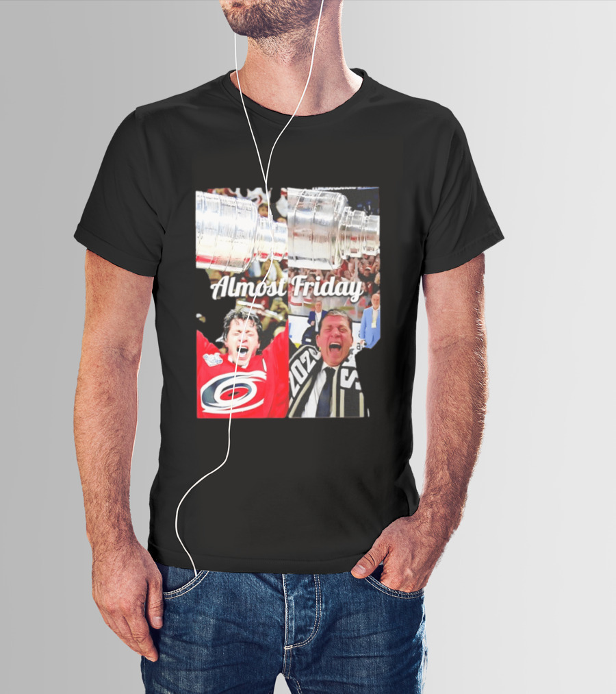 Rod Brind'Amour Almost Friday Ice Hockey Canadian Double Cup Celebration T-Shirt