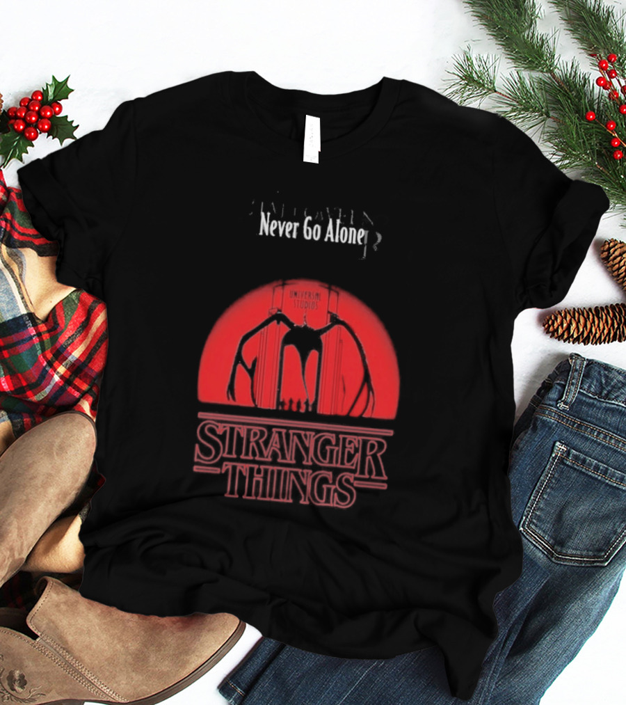 Stranger Things Never Go Alone Universal Studios Halloween Horror Nights T-Shirt