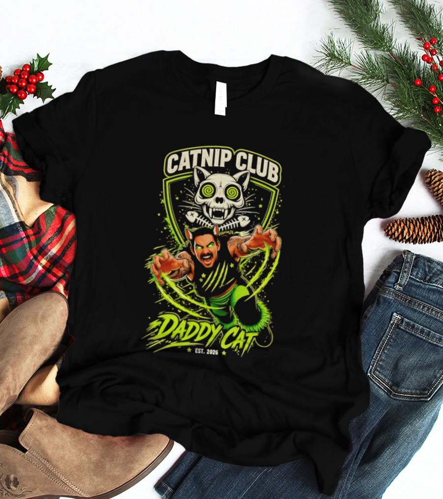 Catnip Club Daddy Cat Wrestling Est 2020 T-Shirt