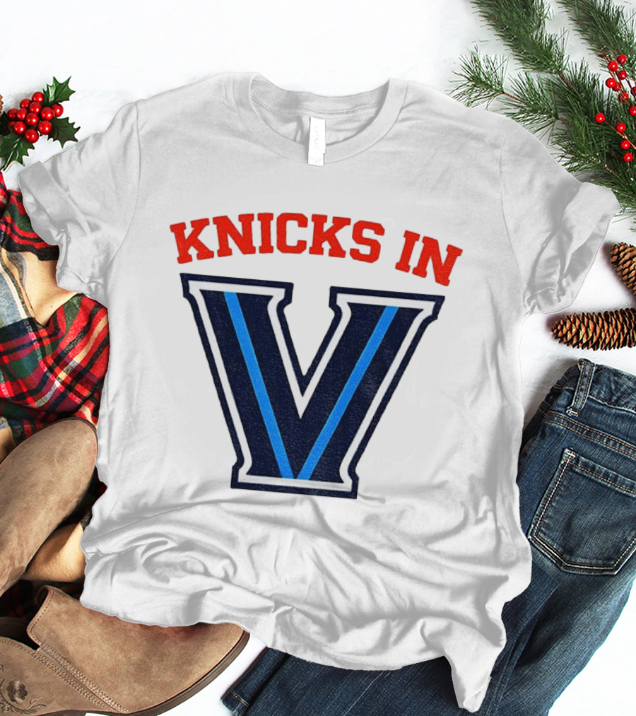 Knicks In V New York Knicks Villanova Wildcats NBA 2026 T-Shirt