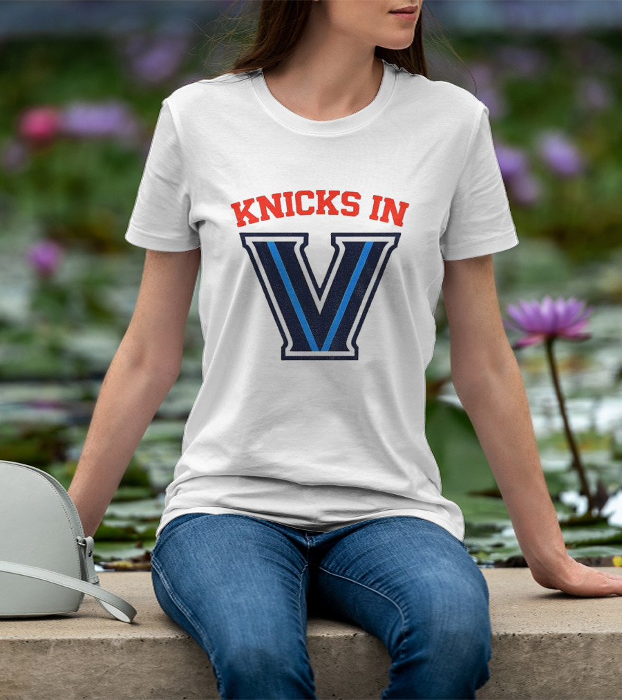 Knicks In V New York Knicks Villanova Wildcats NBA 2026 T-Shirt