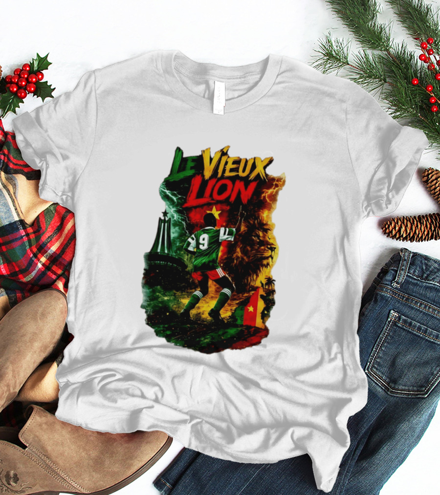 Le Vieux Lion Roger Milla Cameroon Football Icon T-Shirt