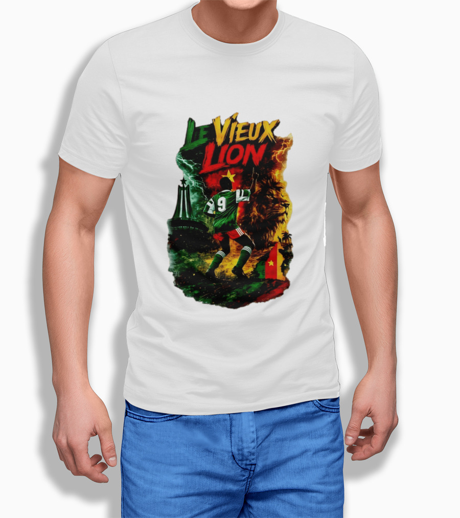 Le Vieux Lion Roger Milla Cameroon Football Icon T-Shirt