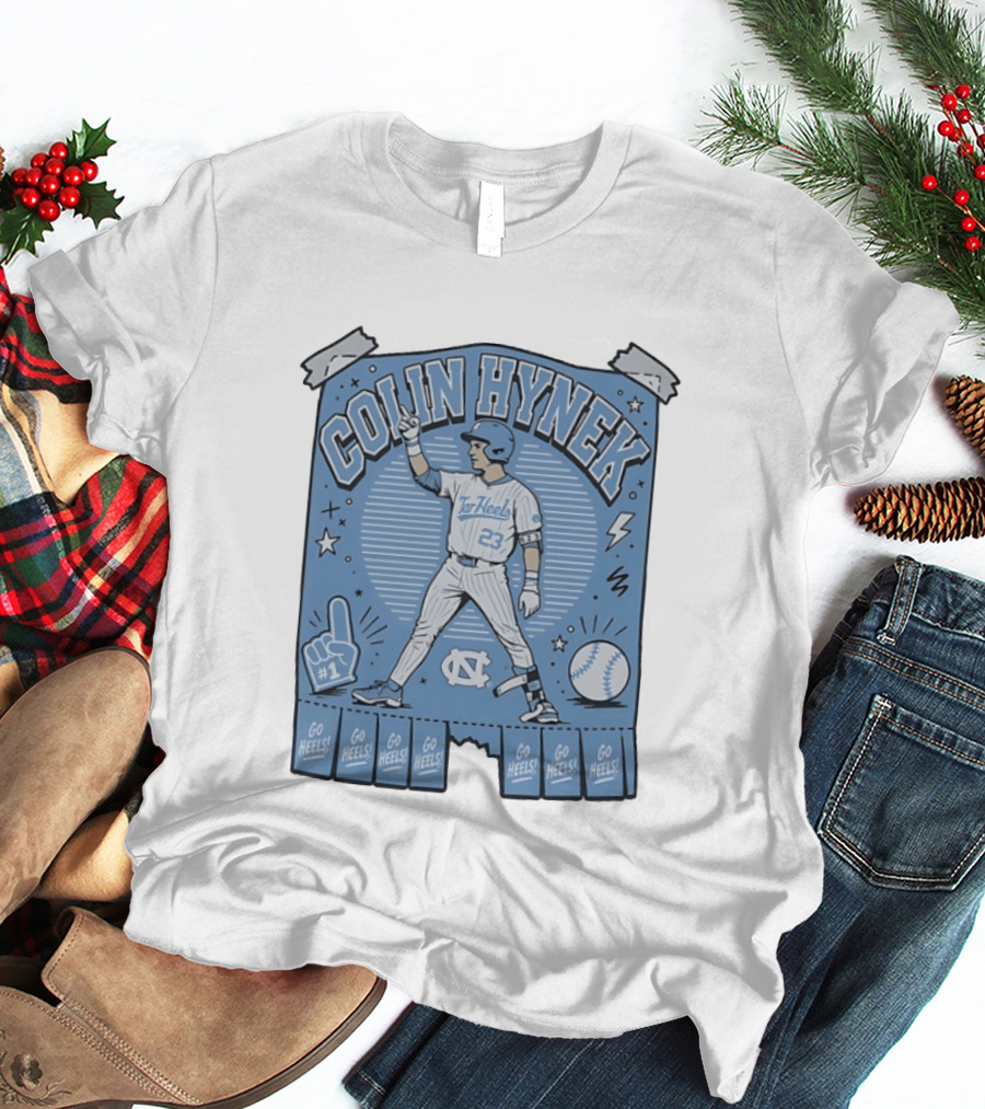Colin Hynek Tar Heels Baseball Player Pose Go Heels North Carolina #23 T-Shirt