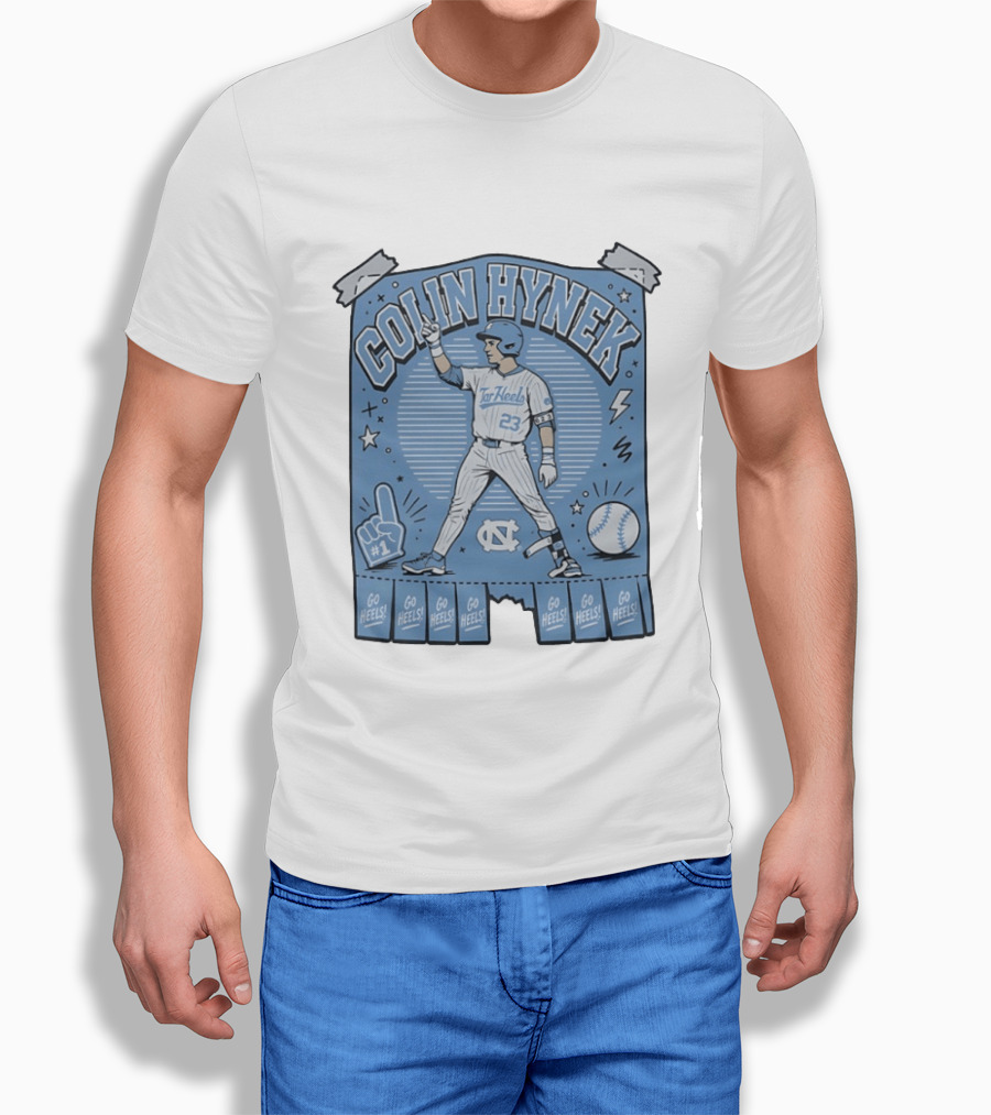 Colin Hynek Tar Heels Baseball Player Pose Go Heels North Carolina #23 T-Shirt
