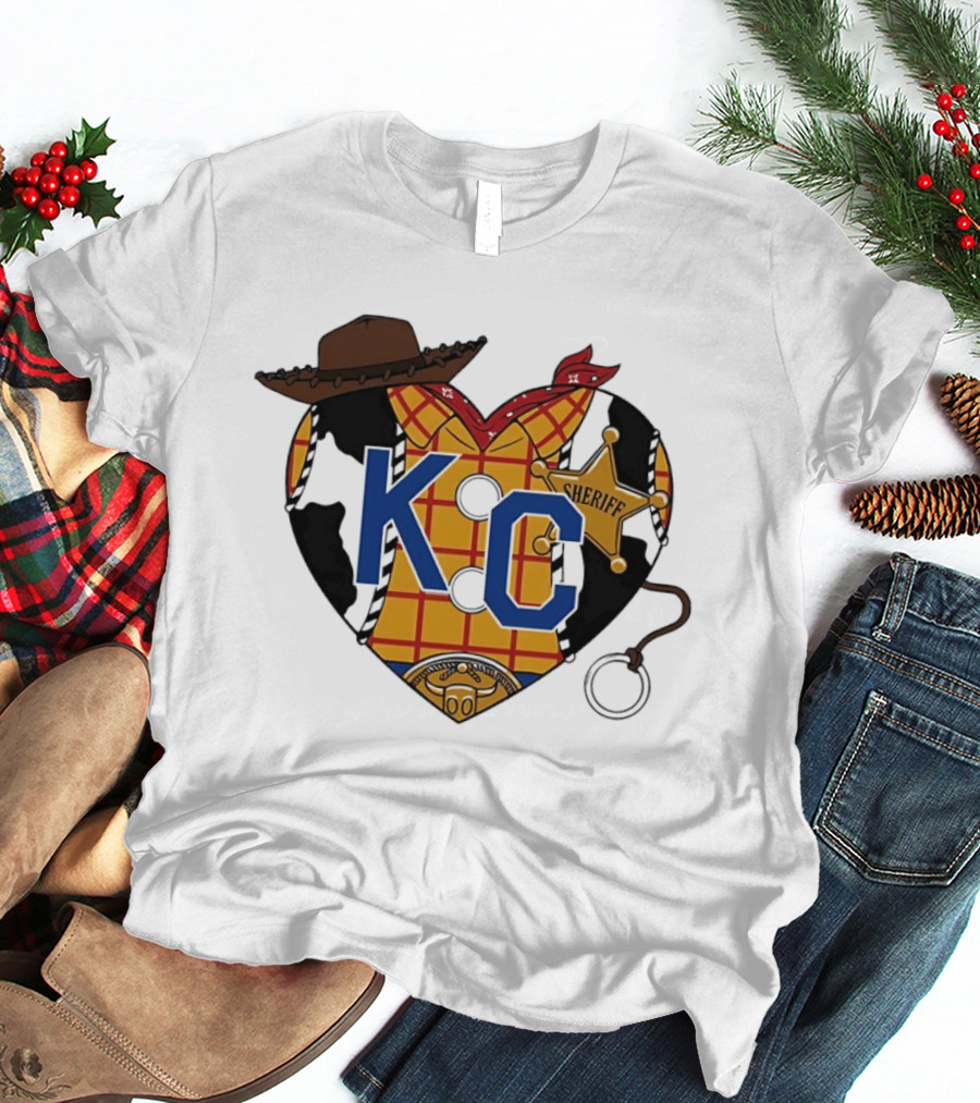 Howdy KC Sheriff Heart Cowboy Hat Plaid Bandana T-Shirt