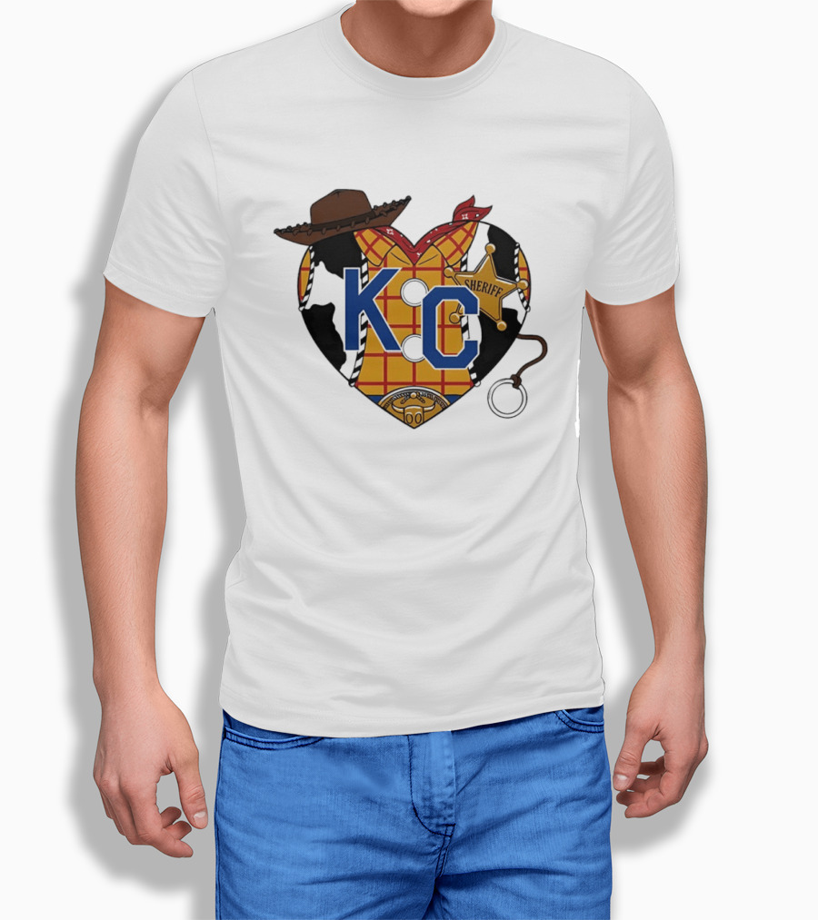Howdy KC Sheriff Heart Cowboy Hat Plaid Bandana T-Shirt