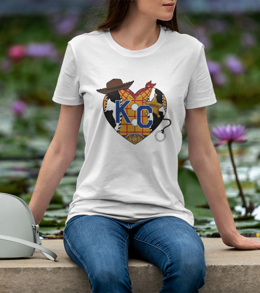 Howdy KC Sheriff Heart Cowboy Hat Plaid Bandana T-Shirt
