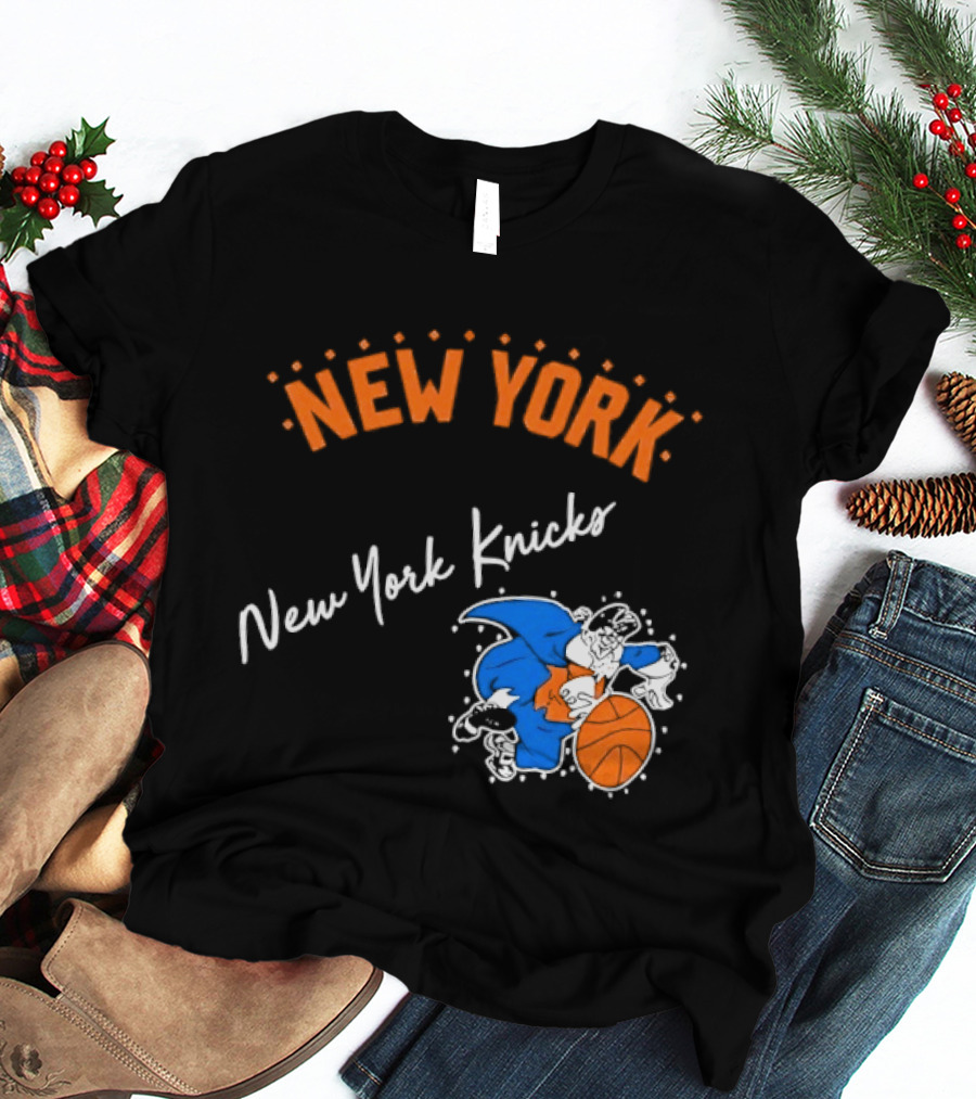 Father Knickerbocker New York Knicks Basketball Character Orange And Blue T-Shirt