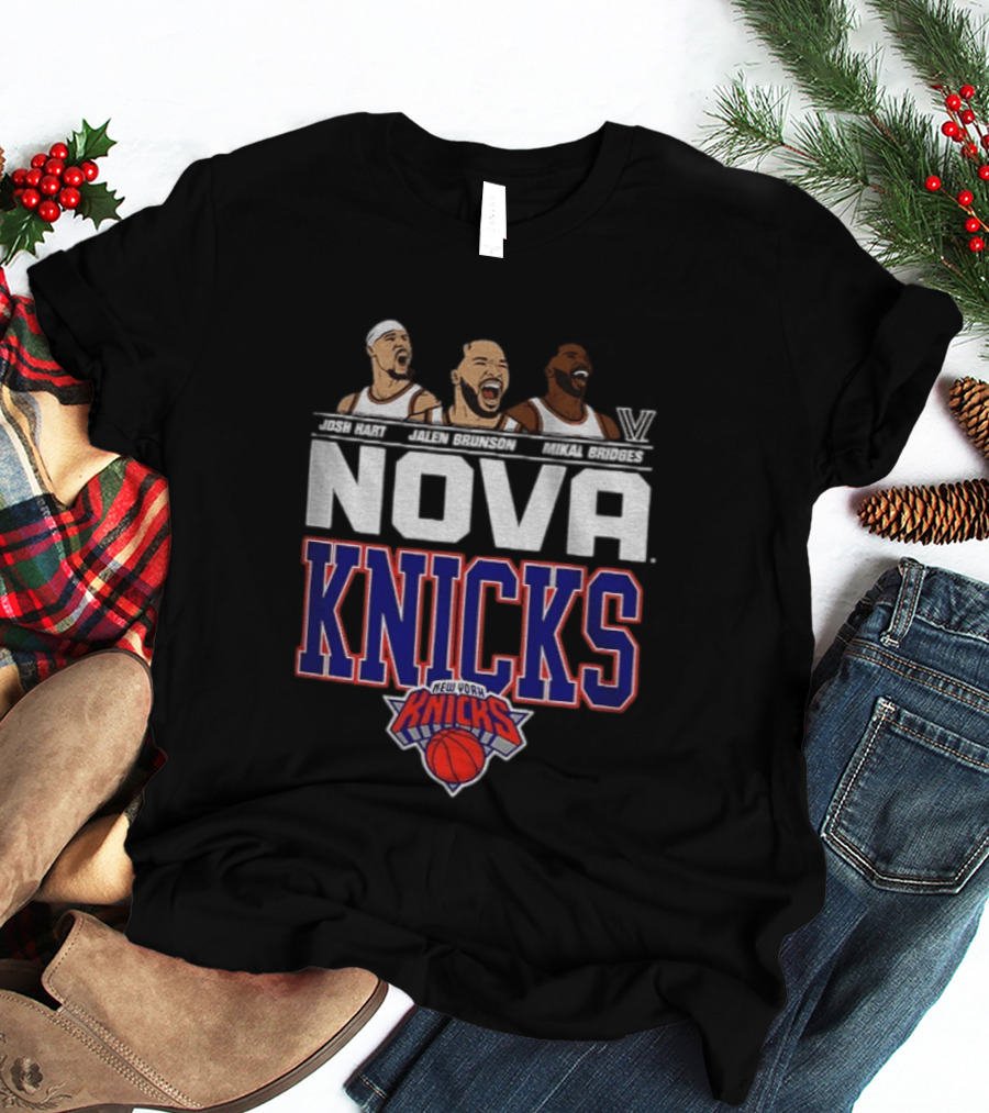 Josh Hart Jalen Brunson Mikal Bridges Nova Knicks New York Basketball T-Shirt
