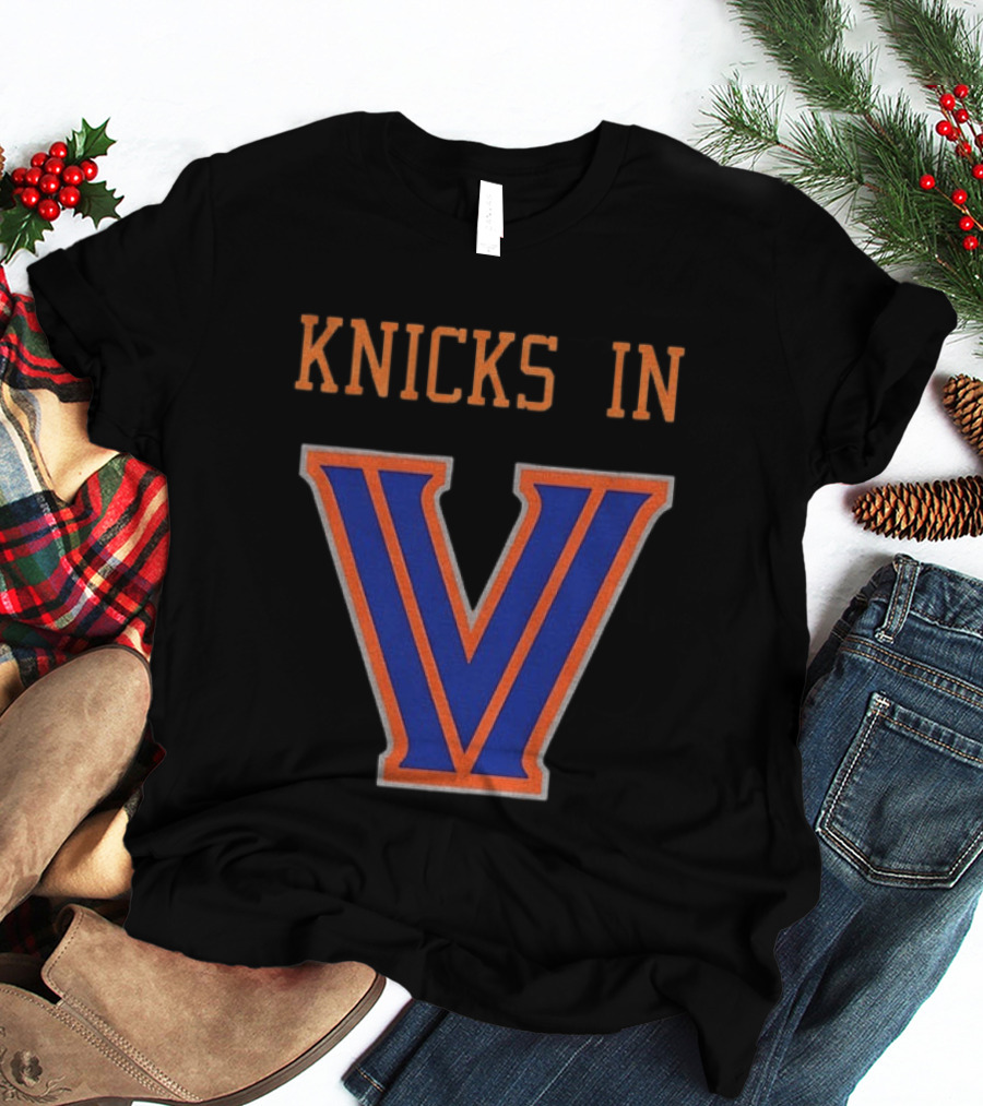 New York Knicks In V Villanova Wildcats Basketball NBA Collaboration T-Shirt