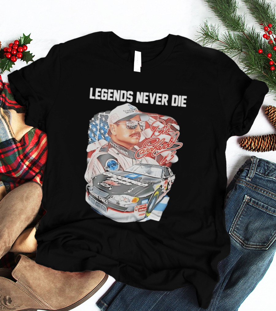 Legends Never Die Dale Earnhardt Monte Carlo Racing Number 3 T-Shirt