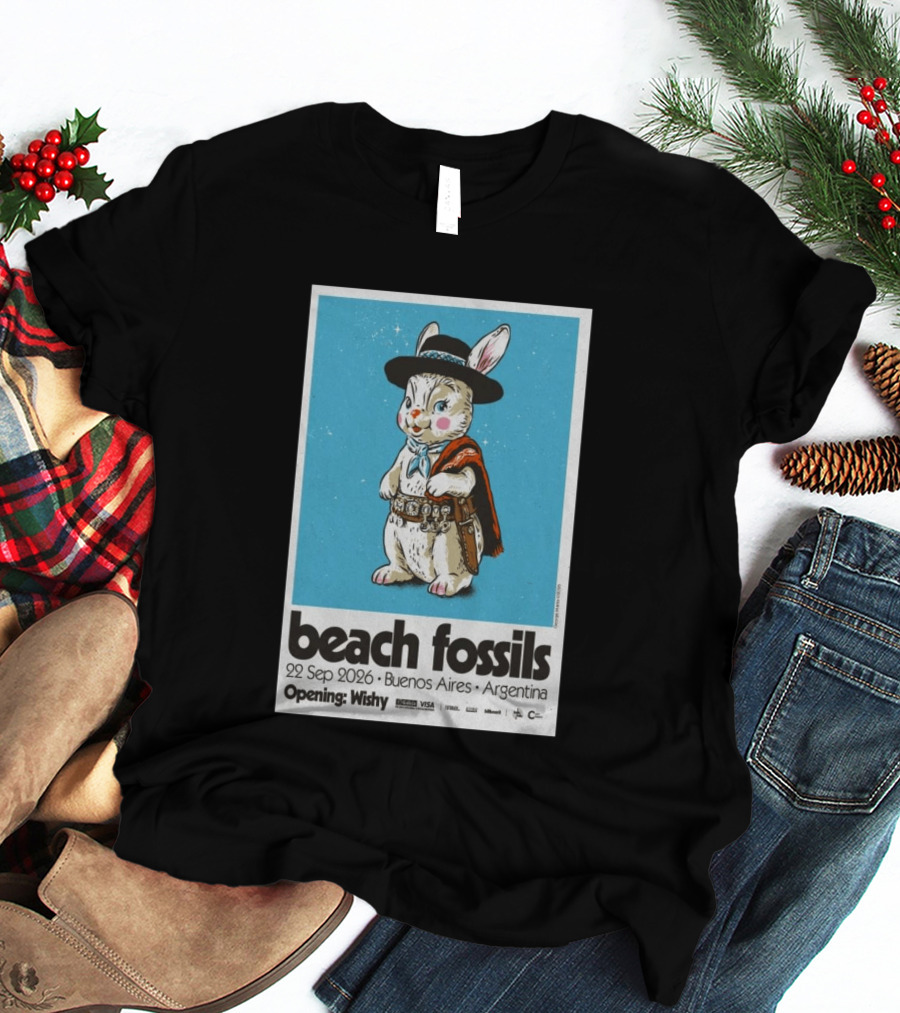 Beach Fossils Buenos Aires 2026 Rabbit Cowboy Concert T-Shirt