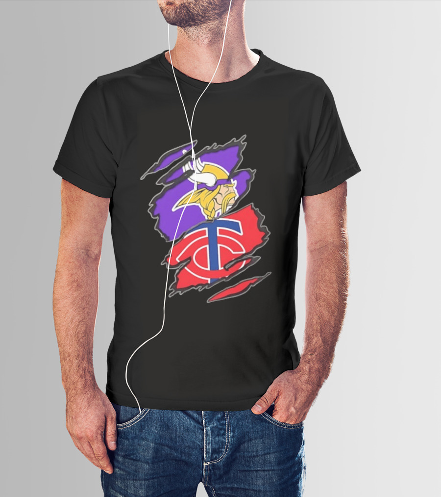 Minnesota Vikings Minnesota Twins Two Teams One Heart T-Shirt
