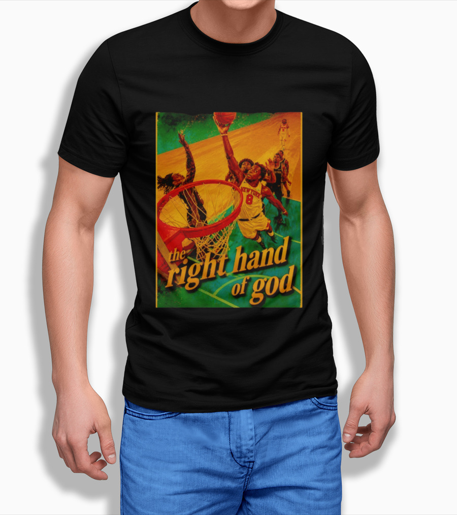 OG Anunoby New York Knicks Basketball The Right Hand Of God 2026 T-Shirt