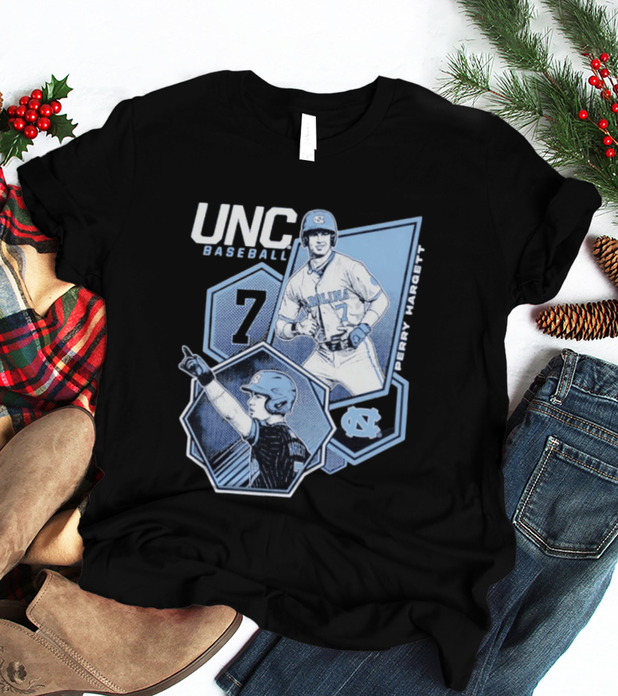 UNC Baseball Perry Hargett 7 North Carolina Collage T-Shirt