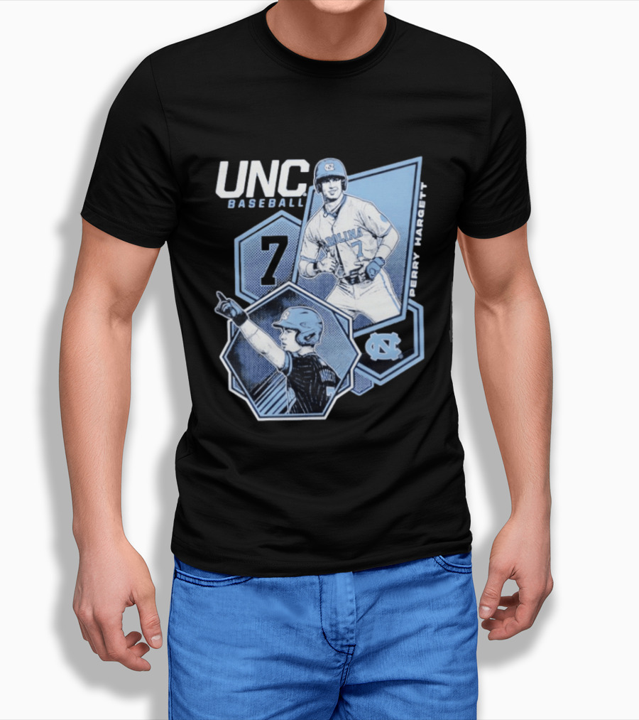 UNC Baseball Perry Hargett 7 North Carolina Collage T-Shirt