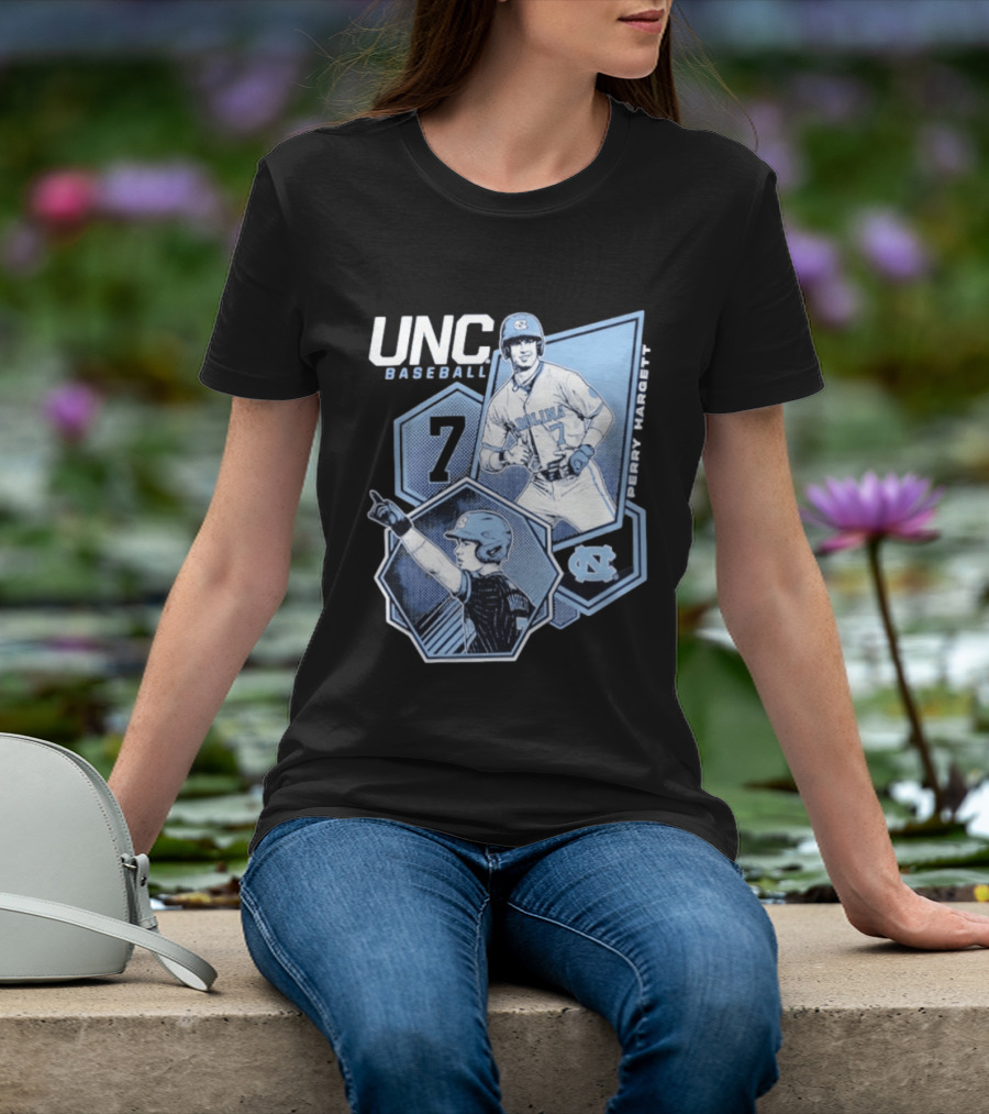 UNC Baseball Perry Hargett 7 North Carolina Collage T-Shirt