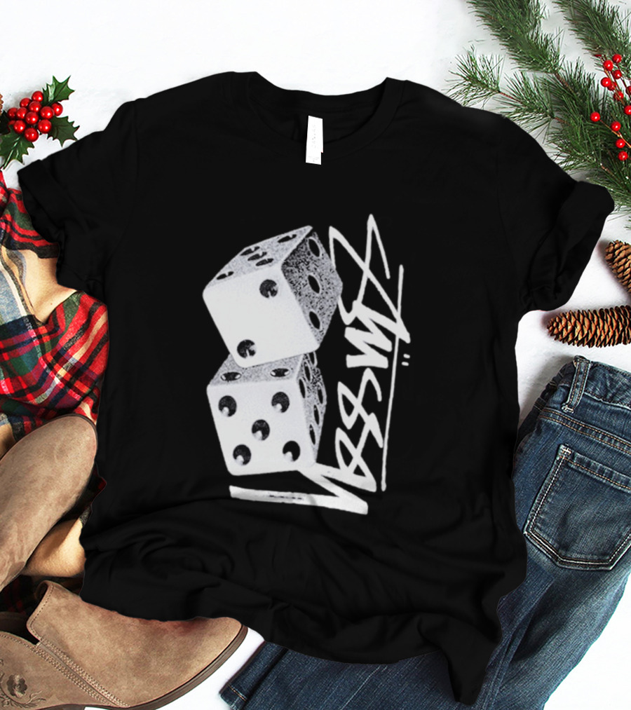 Pla Skateboarding Stussy Dice Stacked Six Side Metal T-Shirt