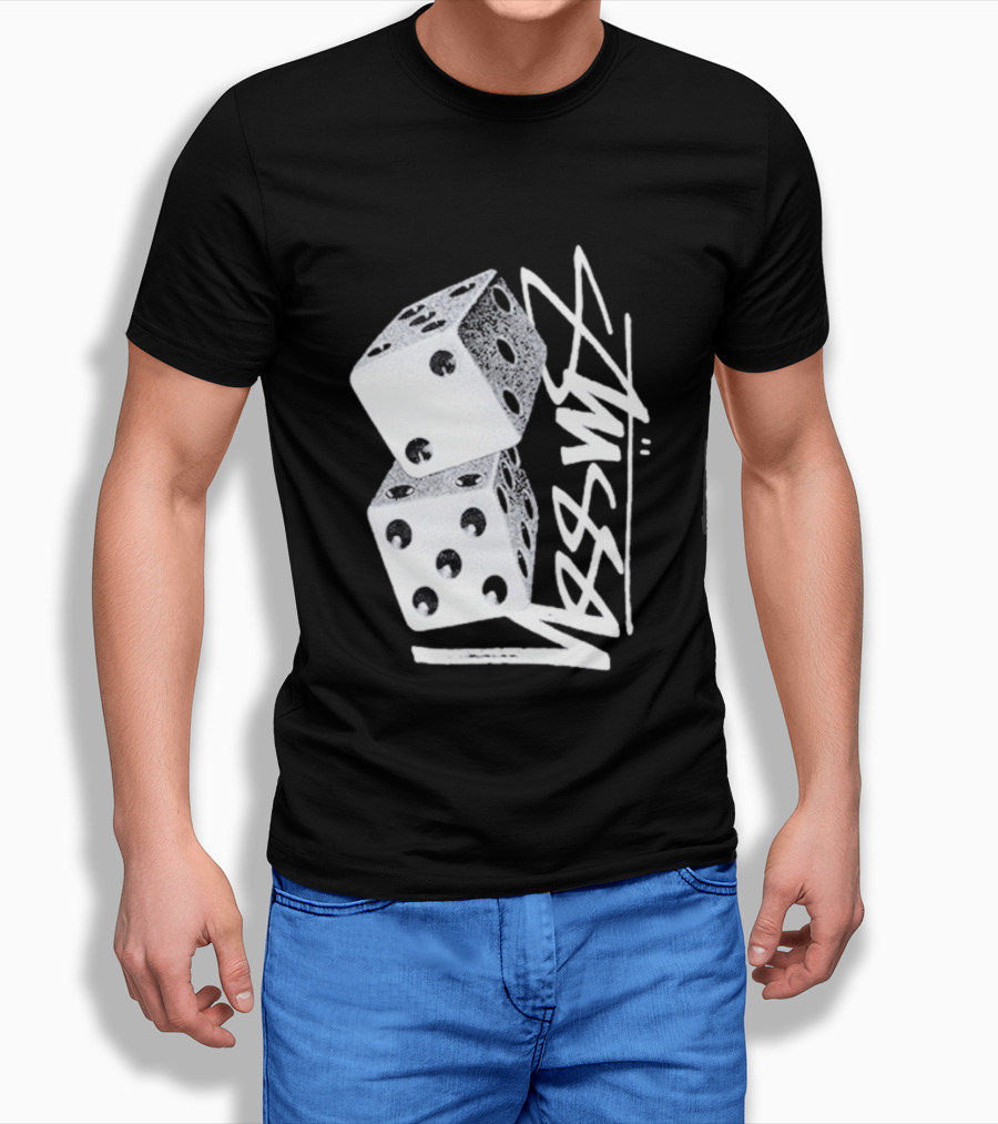 Pla Skateboarding Stussy Dice Stacked Six Side Metal T-Shirt