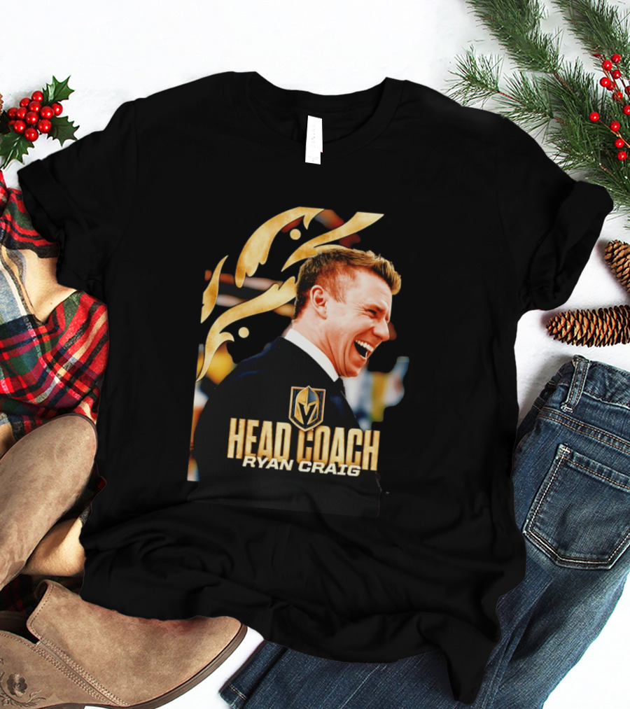 Head Coach Ryan Craig Henderson Silver Knights Golden T-Shirt