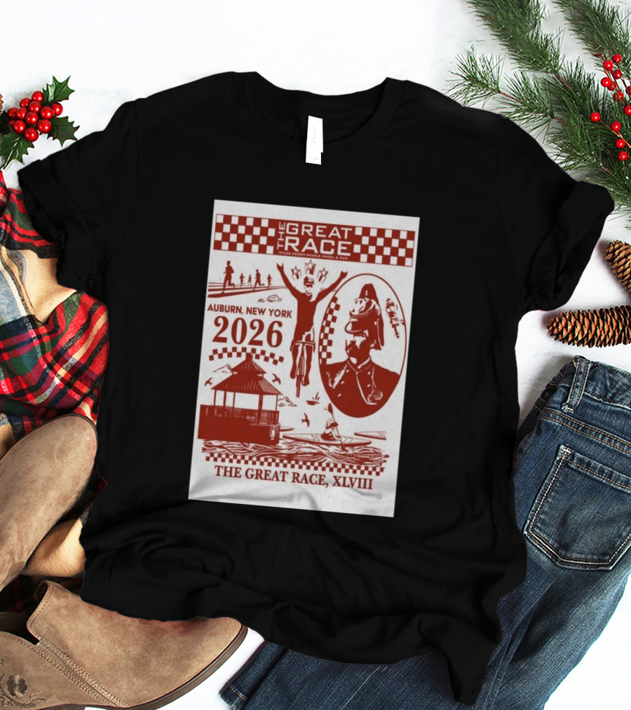 The Great Race Auburn New York 2026 XLVIII Miles Keuka Paddle Wheel Run T-Shirt