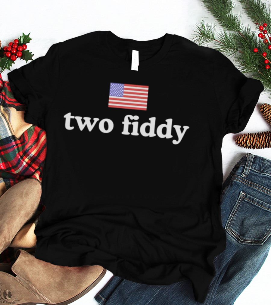 Two Fiddy 1776 2026 American Flag 250th Anniversary Patriotic T-Shirt